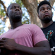 Josephus Weeks (left), a nephew of Thomas Eric Duncan, and Weeks’ son, Josephus Weeks Jr., attend a prayer service Oct. 7, 2014, with nurses, doctors and staff in front of Dallas’ Texas Health Presbyterian Hospital, where Duncan eventually died from Ebola.
Joe Raedle/Getty Images
